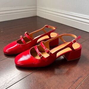 Sezane Paula Babies in Patent Red Size 9